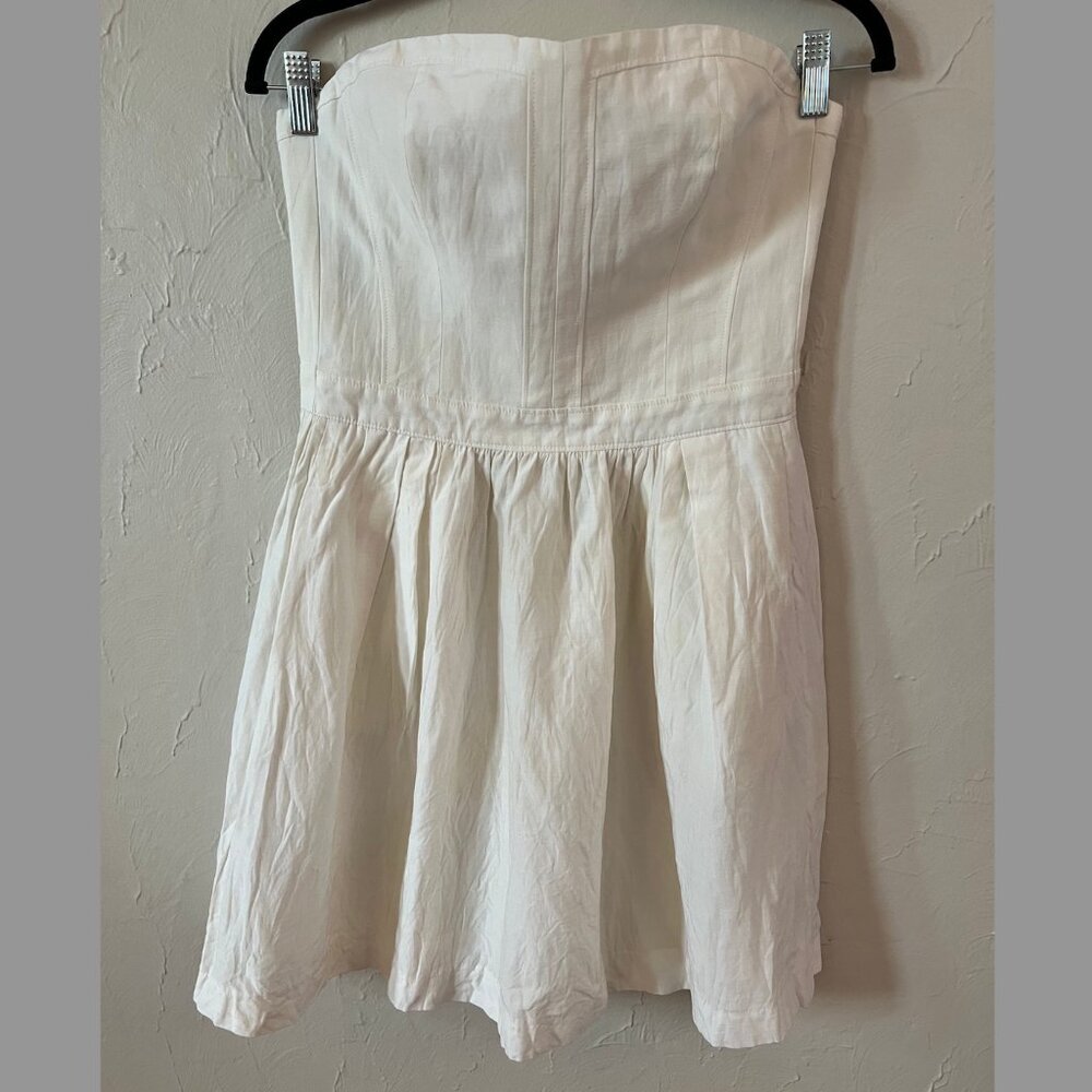 Club Monaco Linen Strapless Mini Dress, 6